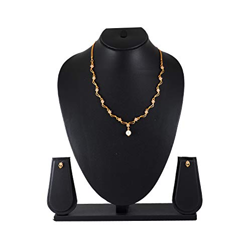 Комплект дизайнерских украшений Estele с позолотой CZ Star Wave и жемчугом для женщин