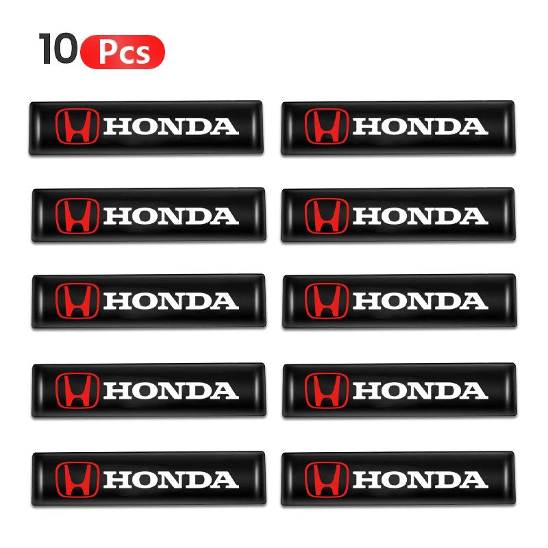 CKBSX1 10Pcs 3D Car Badge Decorative Stickers For Honda Civic FIT CRV Accord Jazz HRV Stepwgn Prelude Odyssey Vezel CRZ 5th City Pilot