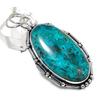 Chrysocolla Gemstone 925 Sterling Silver Gift Jewelry Pendant 2.36"