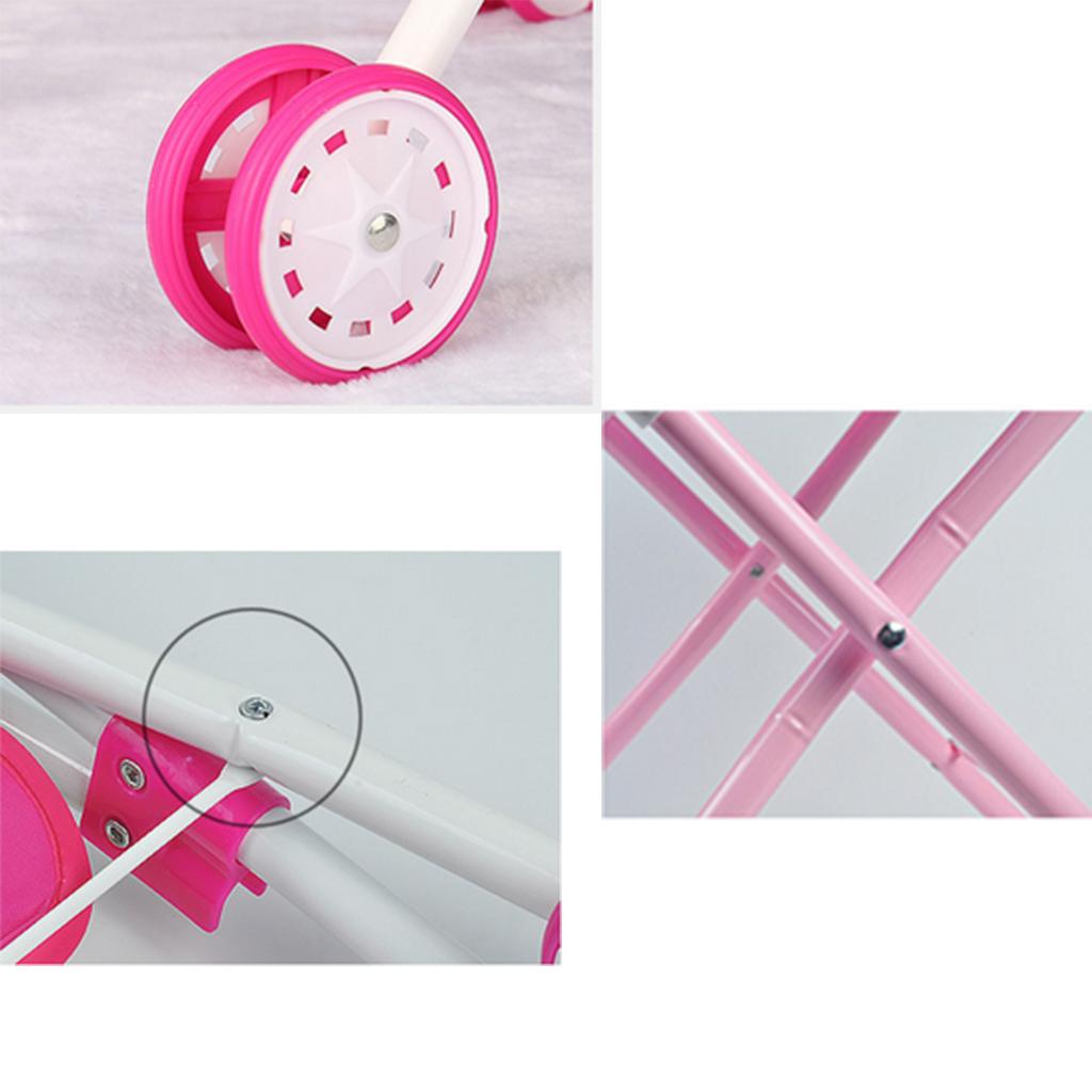 Mini Push Cart Dolls Trolley Furniture Baby Pushchair Kids Pretend Play Toy