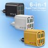 6 In 1 USB Charger QC3.0 Fast Charging Quick Charger For Samsung Oppo Xiaomi Mobile Phone Charge Adapter EU/US/UK Plug