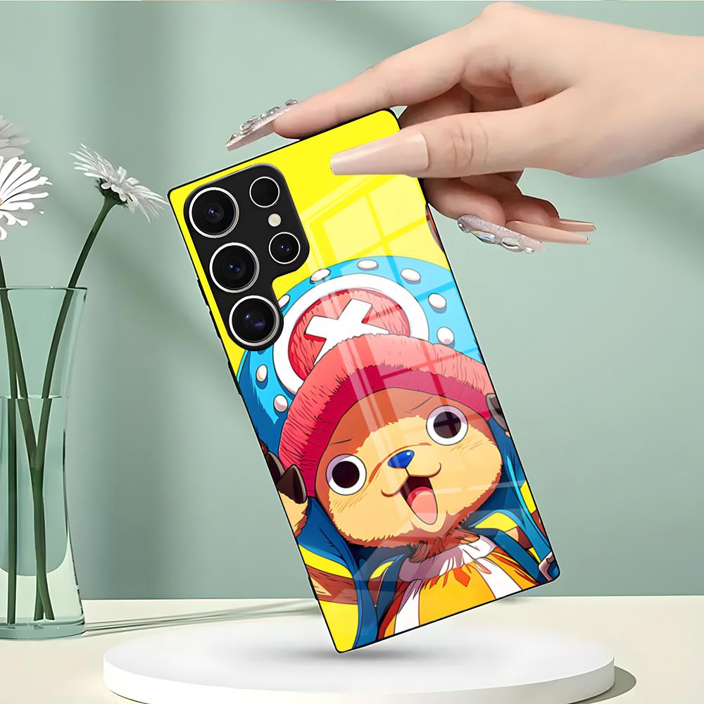 Cute Tony Tony Chopper Phone Case For Samsung S26 S25 Edge Ultra 23 22 21 20 Ultra Plus S24 Fe Glass Cover