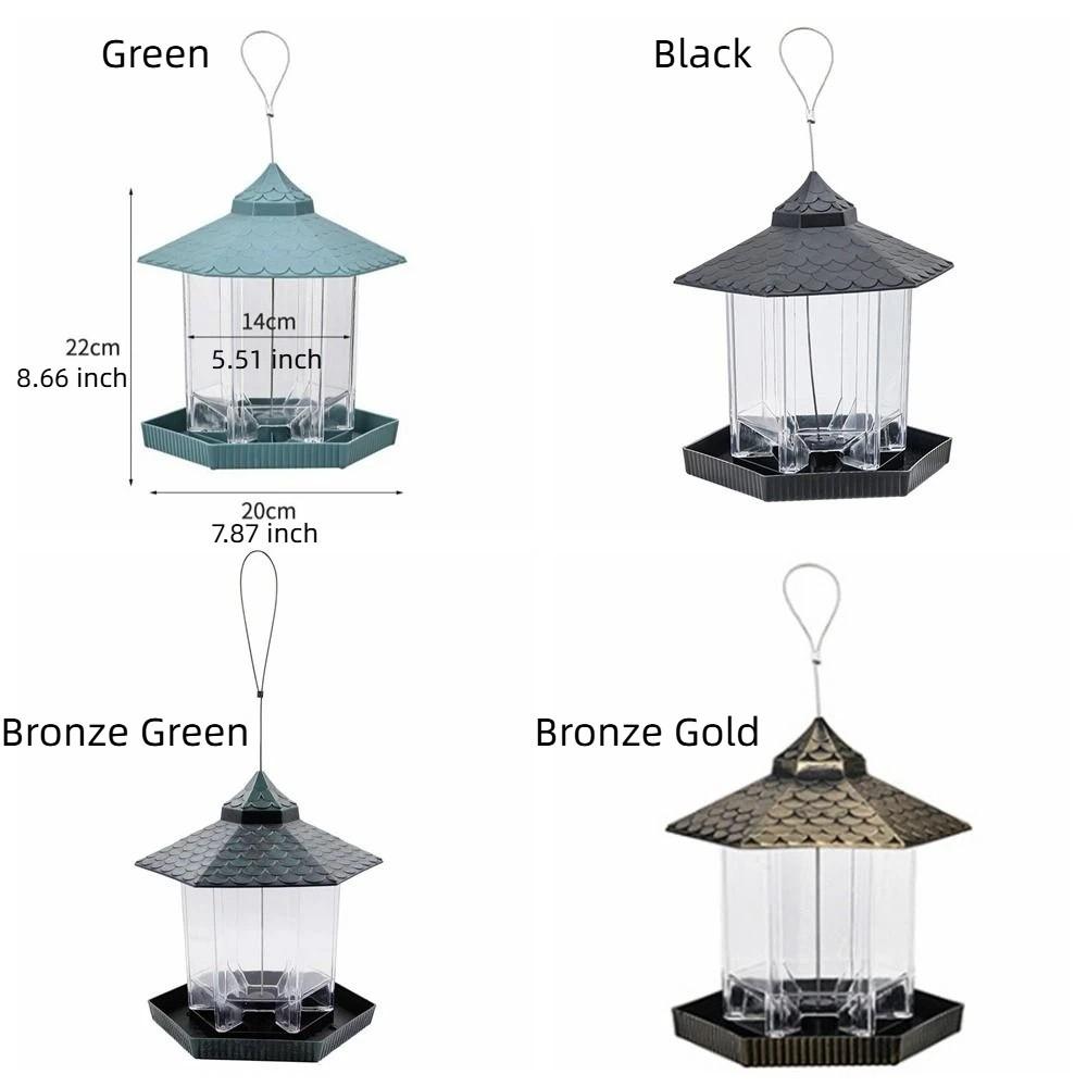 Plastic Bird Feeding Station Tower Shape Bird Feeding Tray Food Container  Outdoor Use