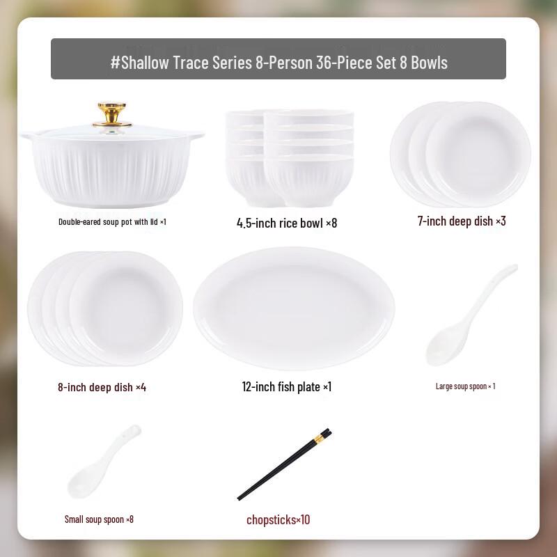 Pure White Nordic Bone China Dinnerware Set