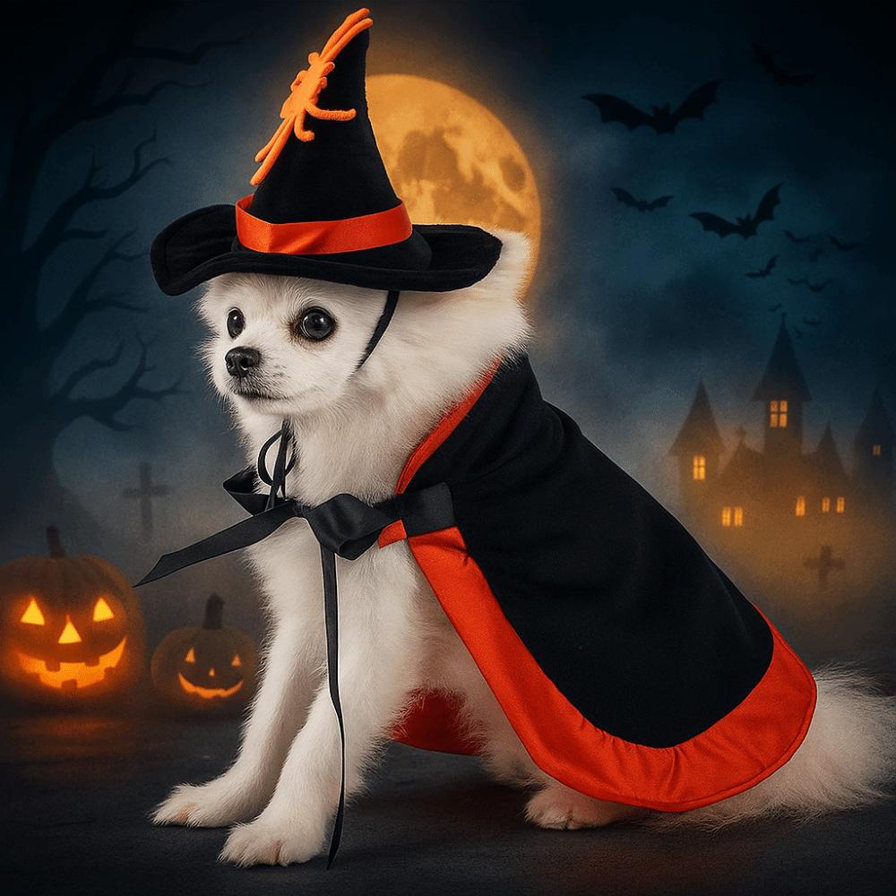 Stand-collar Halloween Pet Costume Star Small Dog Knight Cape Funny Cat Cosplay Cloak  Party