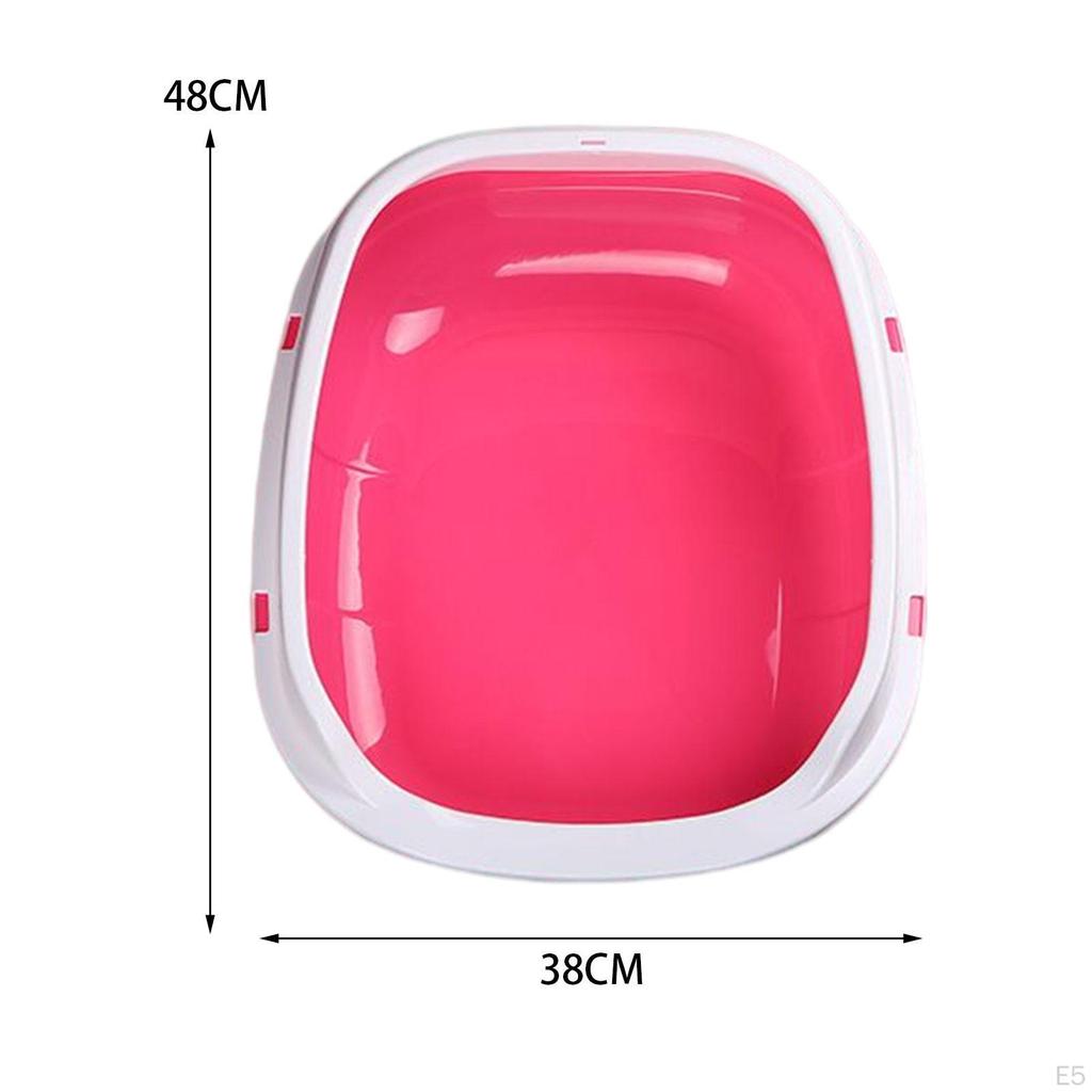 Cat Deep Toilet Durable Sifting Anti Splashing Sand Box Open Cats Litter Pan for Small Medium Large