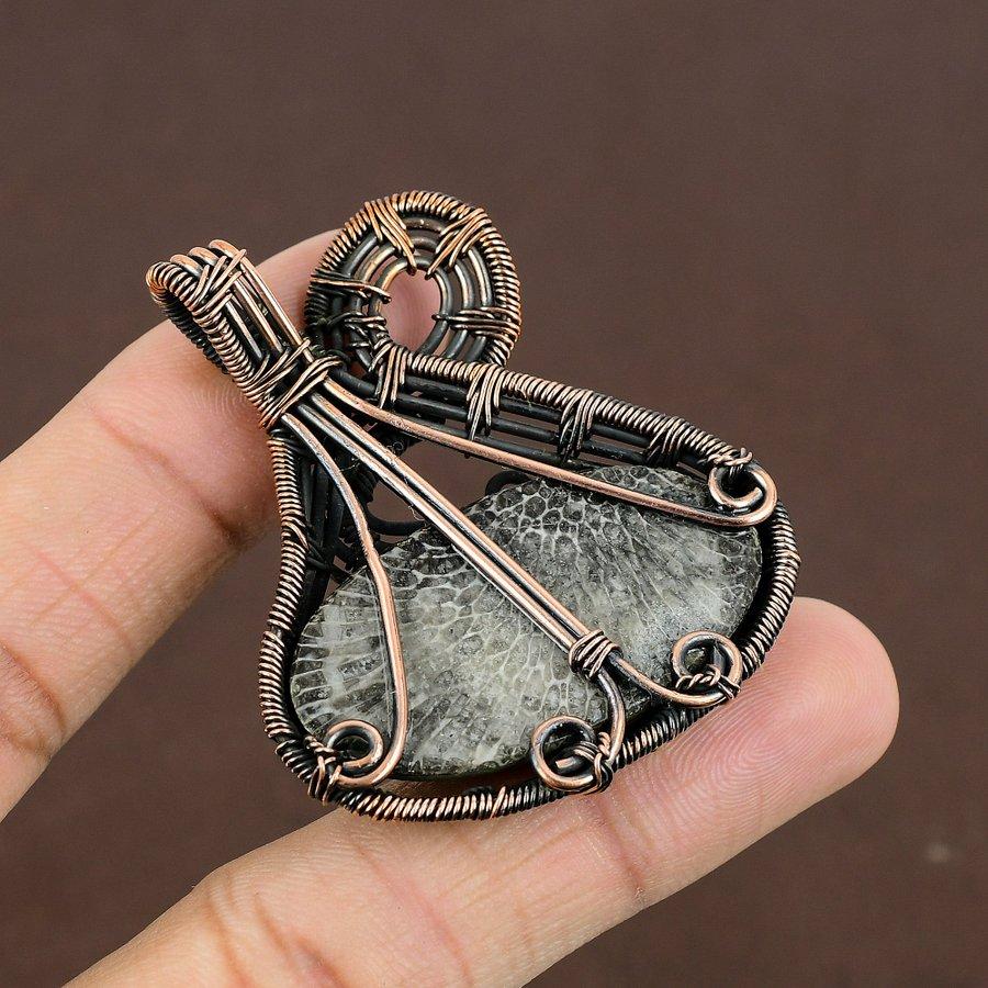 Подвеска из медной проволоки ручной работы «Стингрей Коралл» 2,17 дюйма l5g86