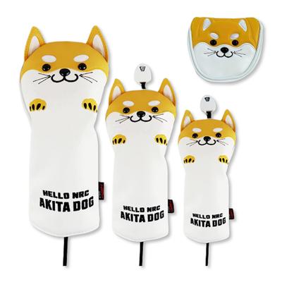 Чехол для гольфа Schnauzer Akita Inu Golf Character Head Cover Driver Wood Fairway Wood Utility Iron Cover G FW UT I с номером-биркой Inu SML Putter Set of