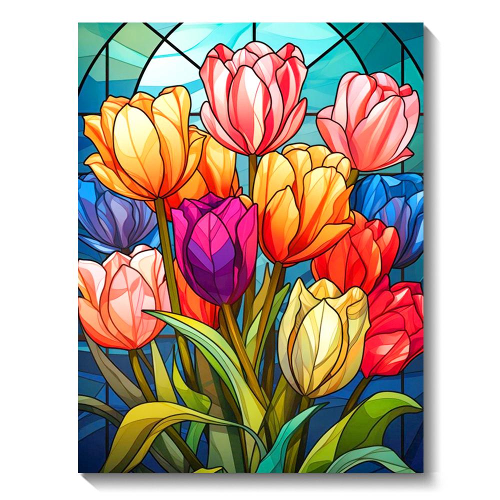5D DIY Diamond Painting Tulip Flower Full Round Diamond Mosaic Embroidery Cross Stitch Kit Home Decoration Art Hobbies Gifts