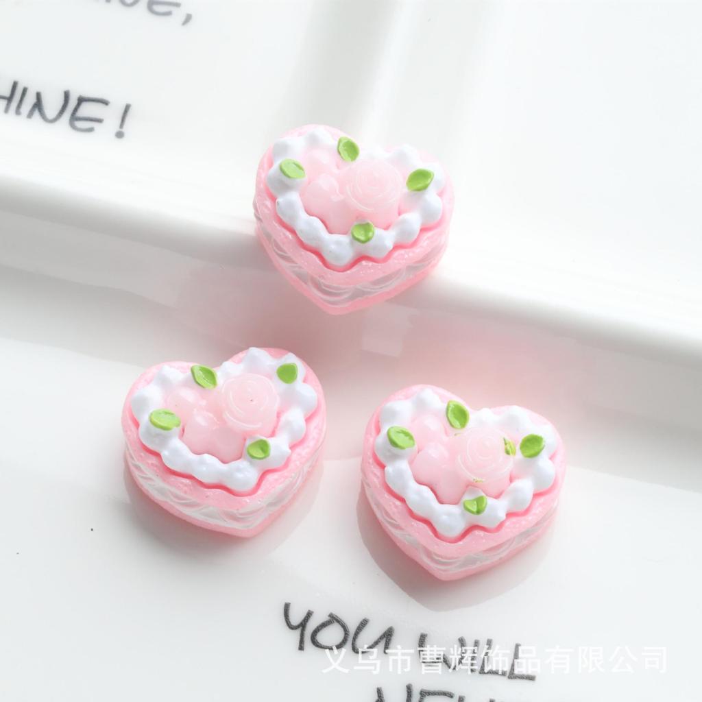 Realistic Rose Cake Food Play Cream Glue Mobile Phone Case Keychain Pendant Resin Jewelry Accessories