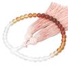 Women's Buddhist Prayer Beads, Kyoto Style, Agate, Haze, Silk, Matsukaze Tassel, Suitable for All Sects, Informal Funerals, Buddhist Altar