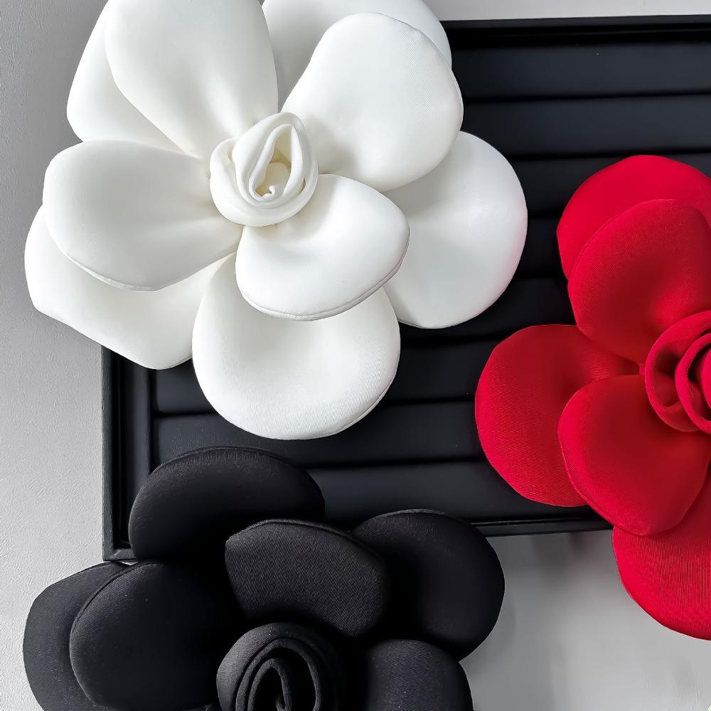Soft 22cm Camellia Brooch Exquisite Formal Dress Badge Pin Large Flower Corsage Girls