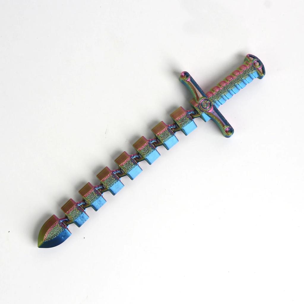 Деформирующийся меч, напечатанный на 3D-принтере, Аксессуары для интерьера, Хлыст, Согнутый, Деформированный, Растянутый, Фиксирующийся, Гибкие мечи, Украшения для дома