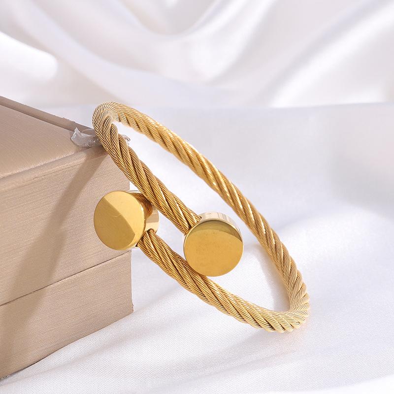 Double-ended Round Color Open Steel Wire Simple and Versatile Bracelet