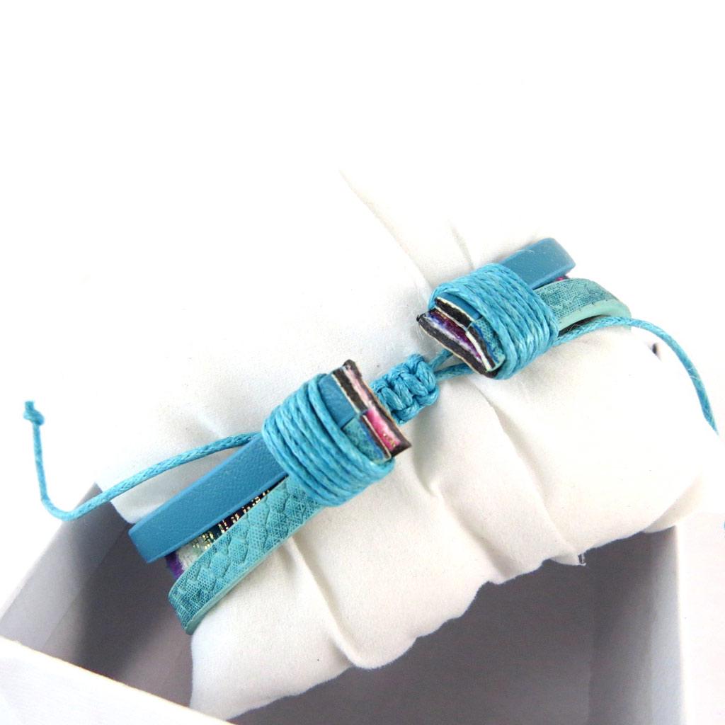 Les Trésors De Lily [P0272] - Vintage Turquoise Blue 'Navajos' Designer Bracelet (bison Skull) - 3 Rows
