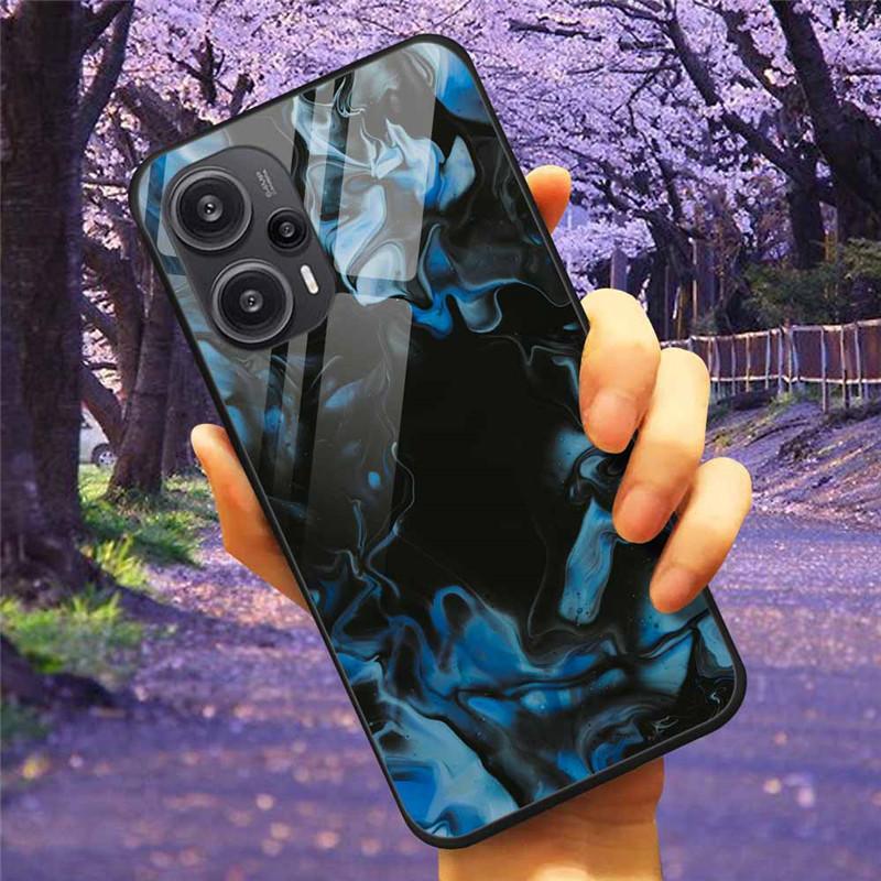 Для Xiaomi Poco F5 5G / F5Pro Чехол Закаленное Стекло Озеро Луна Жесткая Защитная Крышка для POCO F5 Pro Capas Funda на PocoF5 Роскошный Coque