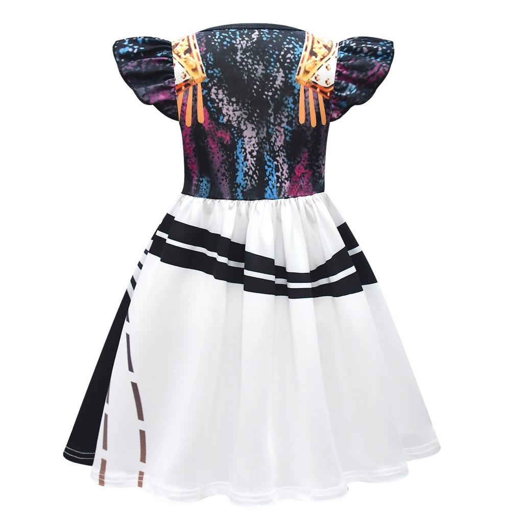 Girls Witch  Girls Flying Sleeves Children's Dress Children's A-line Skirt