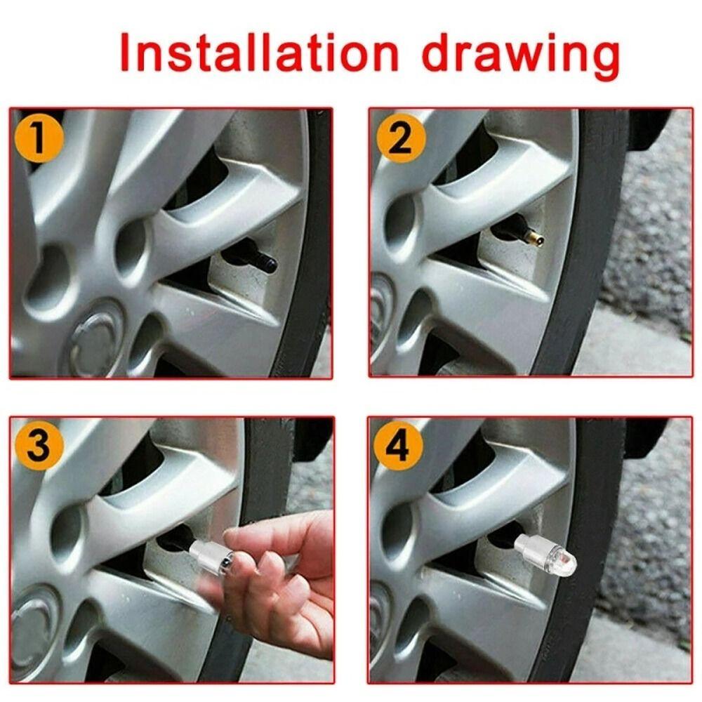 Водонепроницаемый фонарь для вентиля шин, мигающие фонари для колес, аксессуары, колпачки для вентилей