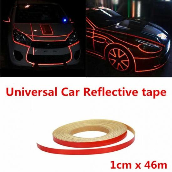 46m Red Reflective Sticker Car SUV Motorcycle Body Stripe DIY Self Adhesive Tape