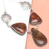 Серебряное ожерелье ручной работы с драгоценными камнями Marium Jasper на День матери, 20 дюймов