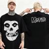 Misfits Cotton Graphic T Shirt Punk Rock Band Tee Y2k Grunge Streetwear Retro Graphic Print Harajuku Y2k Tshirt Men Women Tops