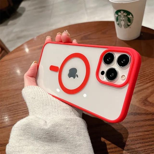 For iPhone 16 Pro Max Luxury Magsafe Magnetic Candy Frame Phone Case For iPhone 11 12 13 14 15 Plus Transparent Protective Cover