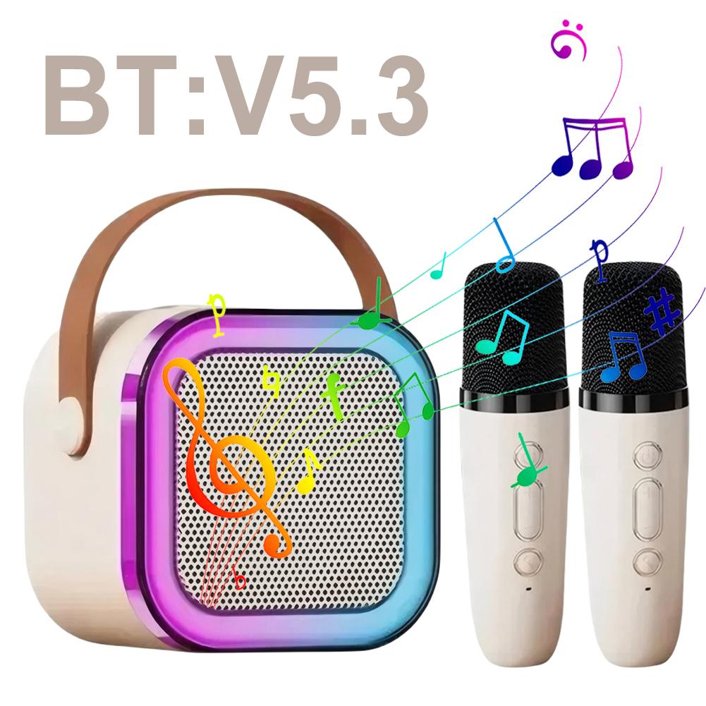 Совместимый с Bluetooth 5.3 RGB многоцветный динамик многоразовый караоке-машина игрушка A