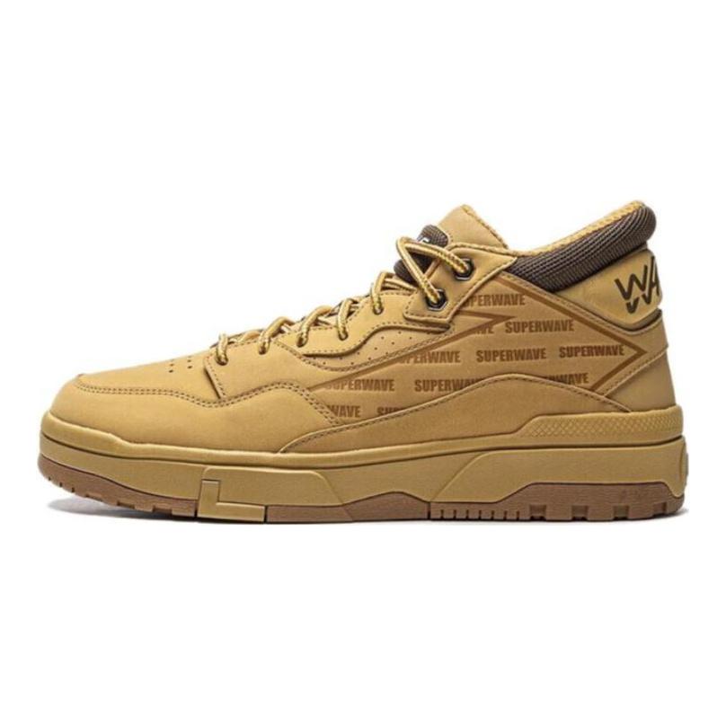 Li Ning Wave MID FLEECE Термозащитные Нескользящие Средние Кеды для Скейтборда Мужские Коричневые AGCU419-1