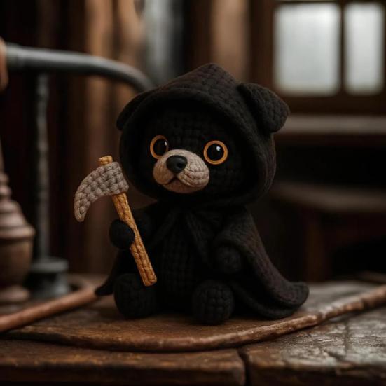 Ручная работа Крючком Фигурка Собаки Кошки Милое Вязаное Животное на Хэллоуин с Тыквой Подарок для Эмоциональной Поддержки для Любителей Собак Кошек