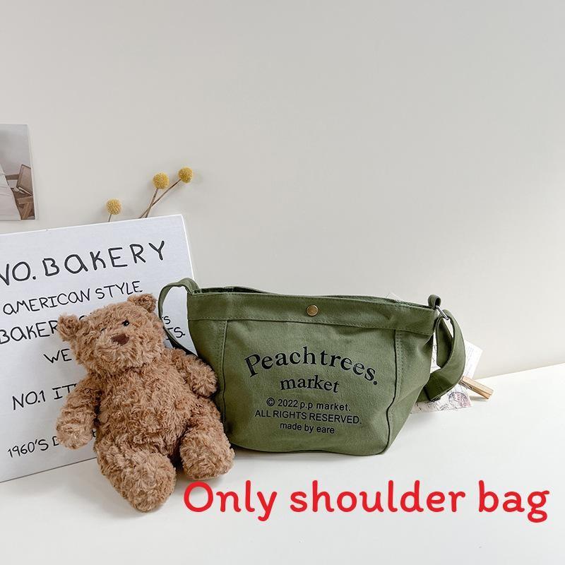 Детская холщовая сумка через плечо с принтом букв и большой вместимостью для повседневного использования