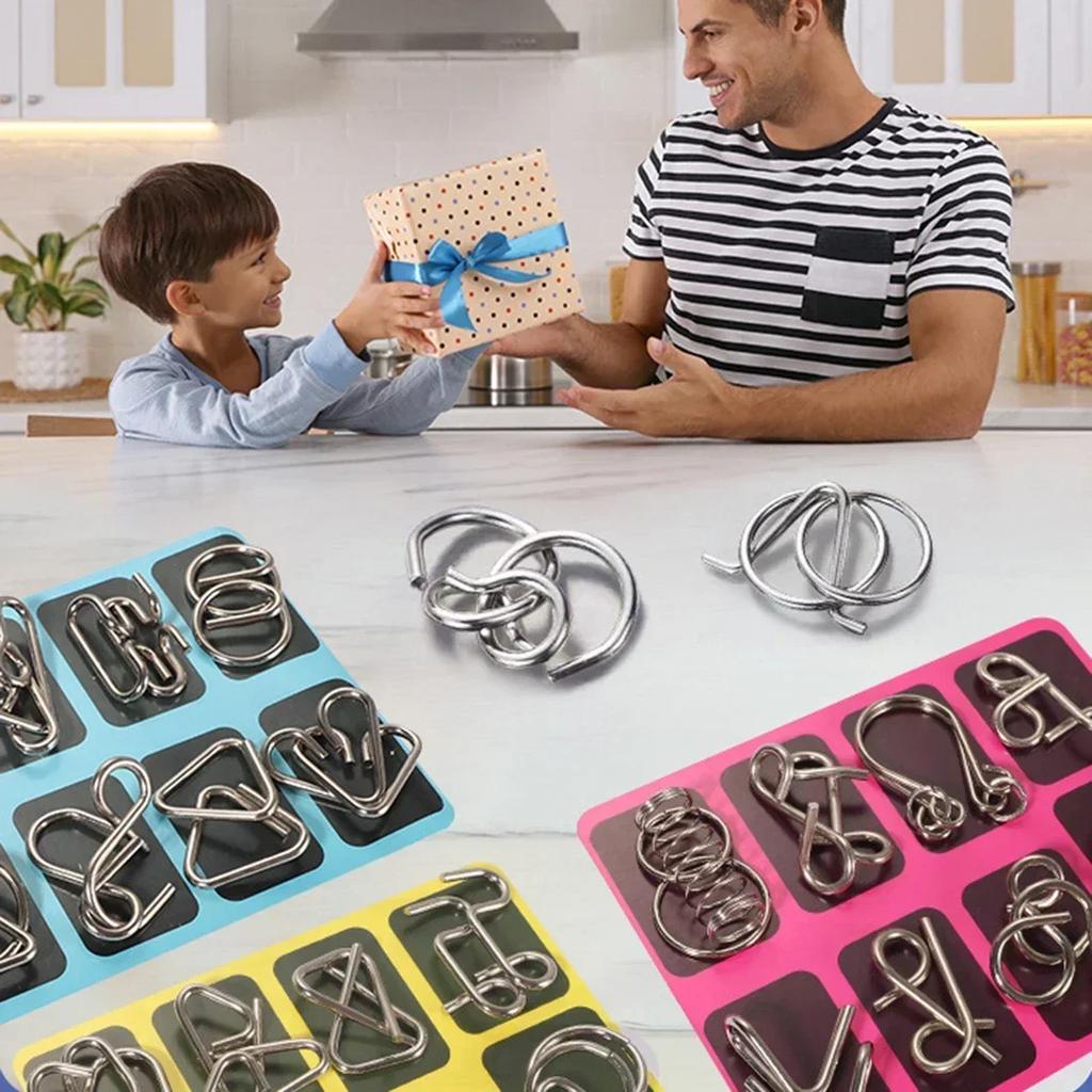 Китайская металлическая головоломка с кольцами, головоломка для мозга, IQ-игра для семьи, взрослых, детей, развивающая логическое мышление