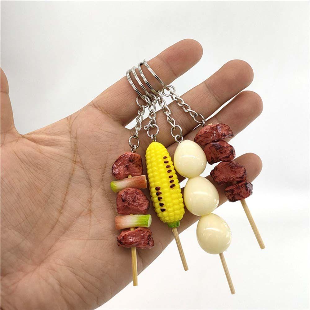 Шпажка Корейский стиль Сумка Подвеска Искусственная еда Брелок Женская мода Ювелирные изделия Имитация BBQ Брелки