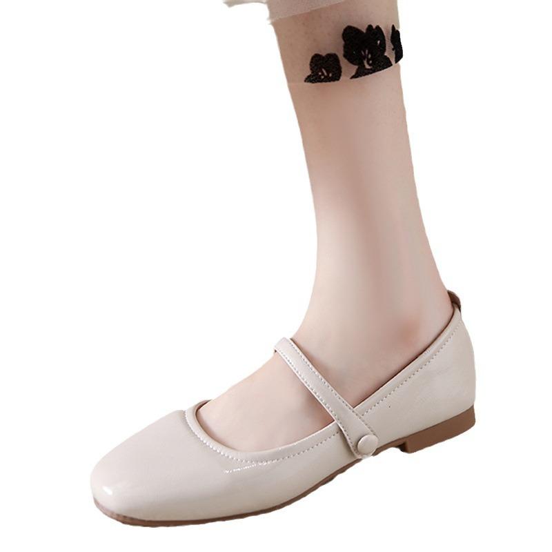 Весенне-осенние туфли Мэри Джейн из маленькой кожи, женские летние новые свадебные бордовые балетки на французском низком каблуке, одинарные туфли