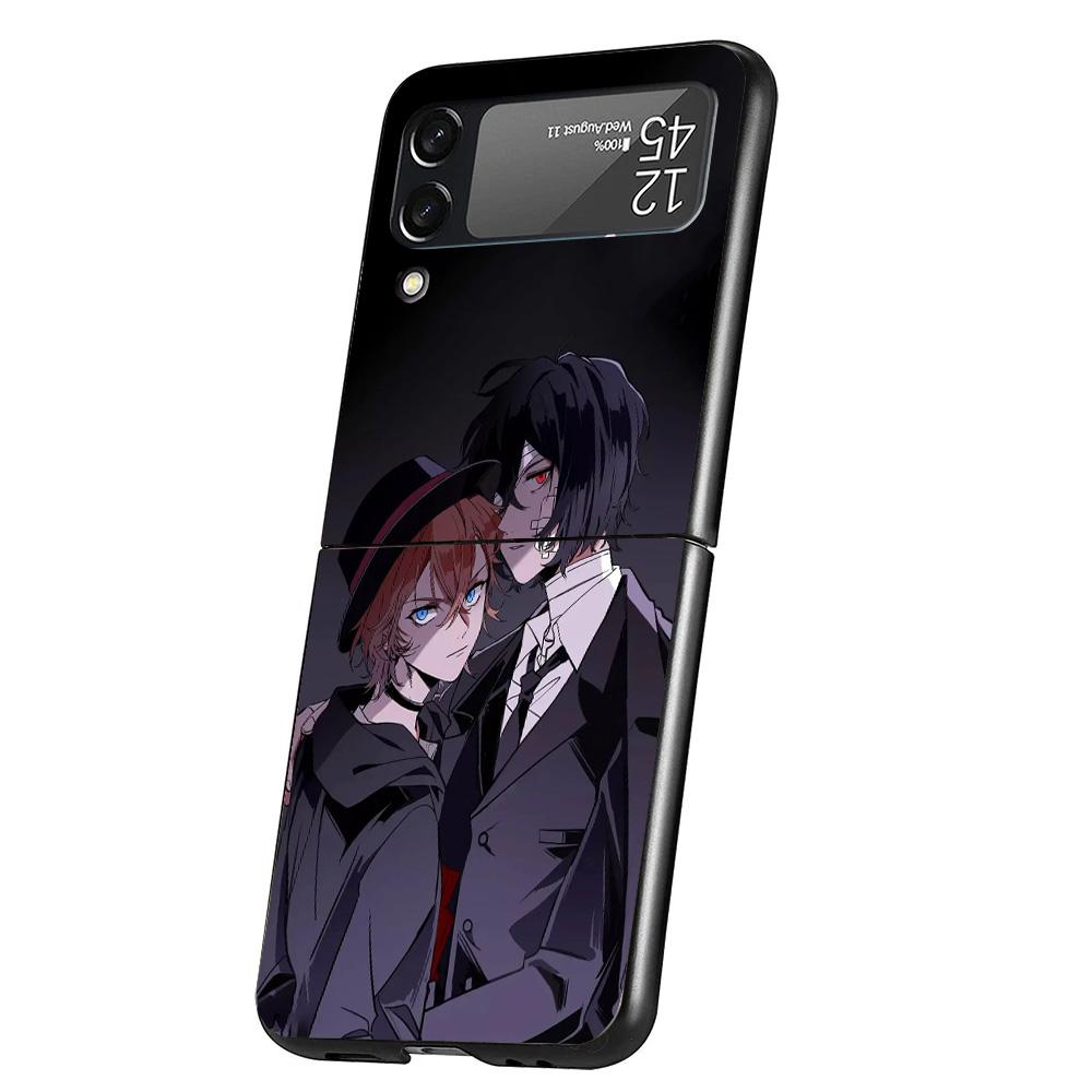 Bungo Stray Dogs Double Black Cover Phone Case For Samsung Galaxy Z Flip 7 6 5 4 3 5G Flip7 Flip6 Flip5 Flip4 Flip3 Black Fundas