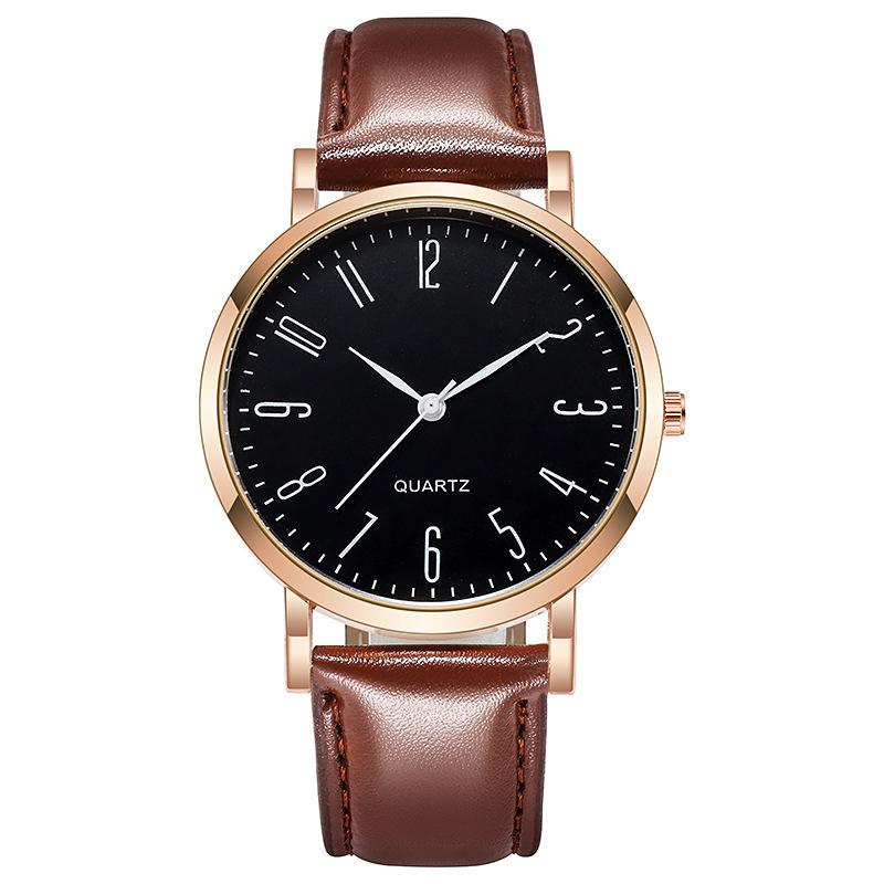 A fashionable, simple and versatile quartz watch with a thin, round and retro large dial for ladies