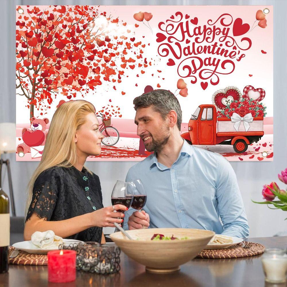 110смx180см Фотофон на День святого Валентина Романтический баннер «С Днем святого Валентина» Юбилей