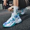 Мужские кроссовки с высоким верхом осенние новые на мягкой подошве боевые баскетбольные кроссовки для старшеклассников нескользящие спортивные кроссовки