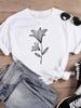 (Asian Size) T Shirt Flower Sweet 90s Cute Clothing Casual Fashion Print Female Casual Women's Top Graphic Tee Short Sleeve T-shirts