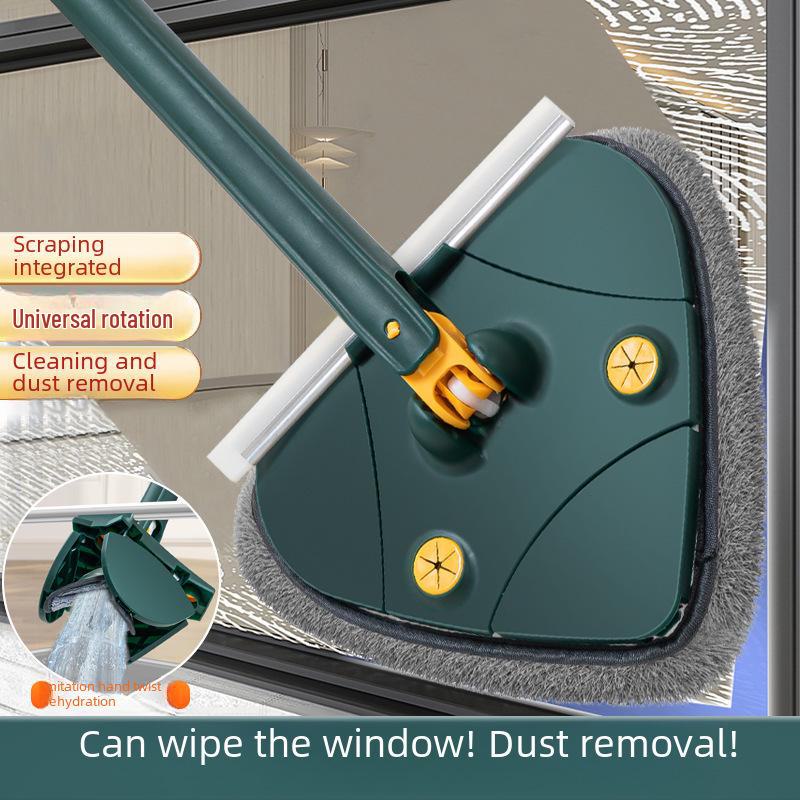 Hands-Free Self-Twisting Triangular Mop for Efficient Ceiling and Home Cleaning