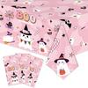 Halloween Tablecloth Spooky Ghost Printed Plastic Tablecloth Waterproof Indoor Outdoor