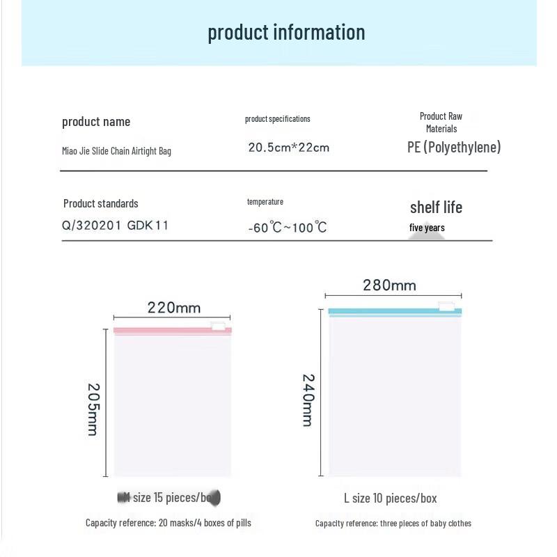 MIAOJIE Большие пакеты для хранения продуктов с застежкой-слайдером, 10 штук