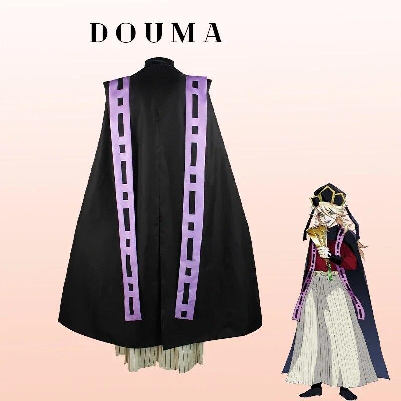 Demon Slayer Косплей Doma Douma Косплей Костюм Парик Вентилятор Наборы Kimetsu No Yaiba Наряд Хэллоуин Аниме Douma Кимоно для мужчин и женщин