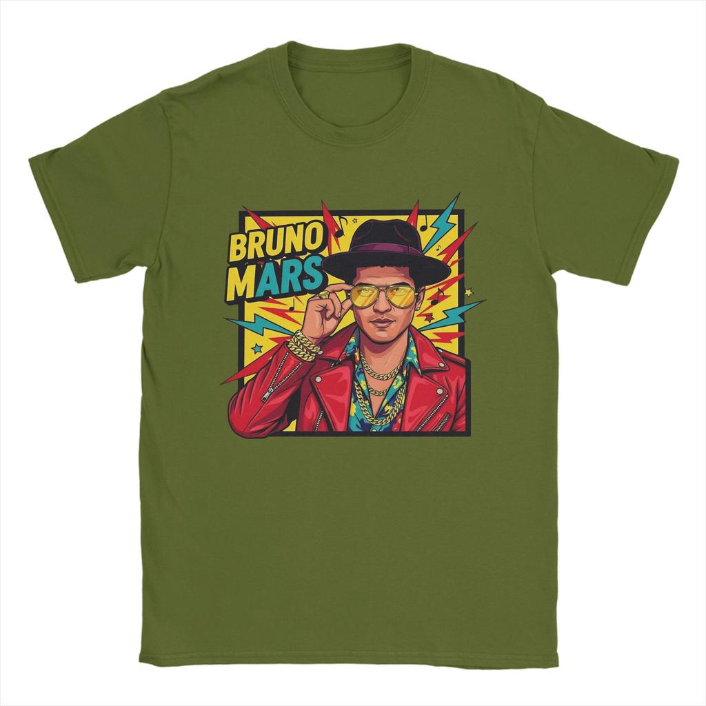 Rapper Bruno Mars T Shirt Unisex Pure Cotton Funny TShirts Crew Neck Tee Shirt Short Sleeve Clothing Plus Size