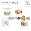 Storage Bag Teething Toys Beech Wood Soother Chain Dummy Holder Pacifier Holder Baby Pacifier Clips
