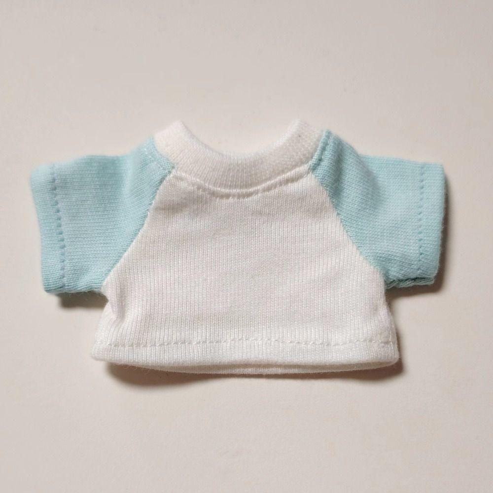 Футболка в стиле сращивания, повседневная одежда, 8 цветов, мягкие игрушки для кукол, футболка, блузка для 15-сантиметровой хлопковой куклы