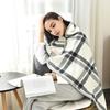 Winter Throw Blanket Plaid Super Soft Polar Fleece Thermal Insulation Single-Breasted Shawl Nap Blanket for Daily Use Work Home School