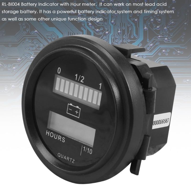 Multiple Voltage LCD Power Meter And Hour Counter For Industrial Vehicles Forklifts Boats Marine Equipment Golf Carts
