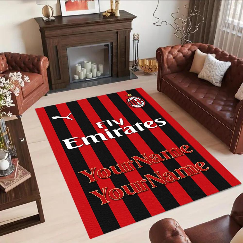 Ac Milan Customize Your Name Area Rug Suitable for Study room Bedrooms Playrooms Hallway Antislip Carpet Anime Office Decor