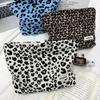 Косметичка с леопардовым принтом, большая вместимость, портативная сумка для хранения, сумка-клатч