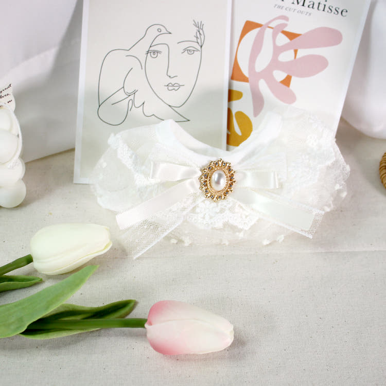 [KIMnyang_deng] Белая шифоновая кружевная лента, накидка для щенка, кошки, реквизит для фотосессии